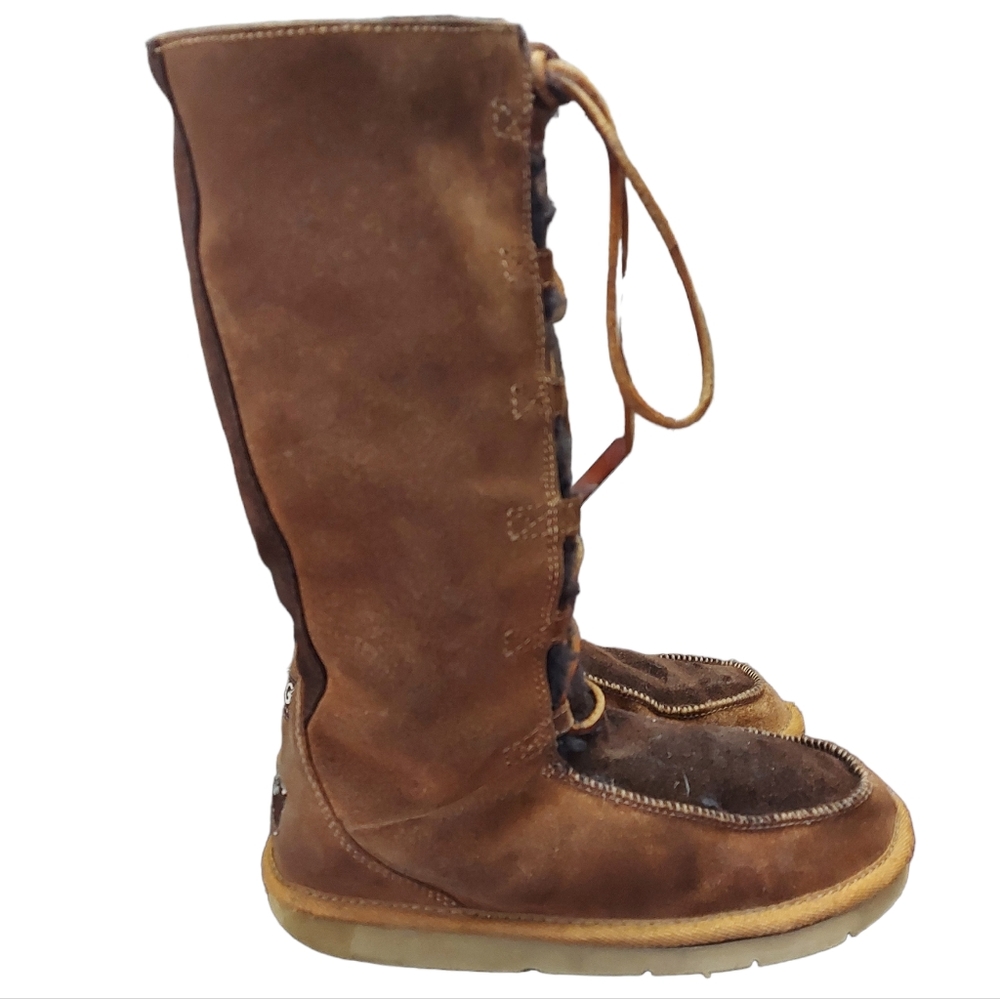 Ugg Whitney Moccasin Knee High Boots Size 6 Leather
